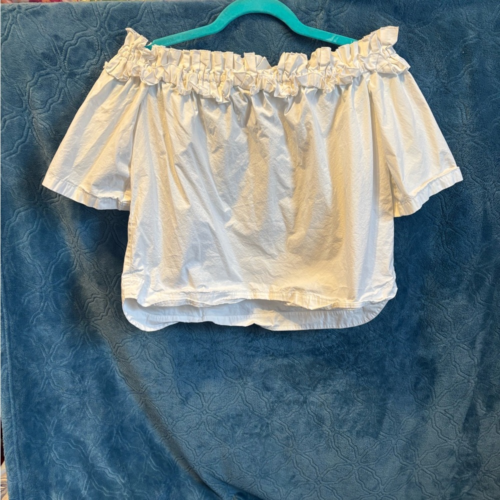 White Vineyard Vines cropped ruched top